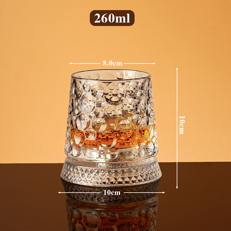 Pahar din cristal pentru vin și whisky, textură ciocanire, strat unic, cod produs 8866