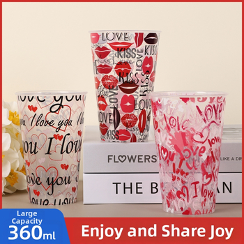 PP medžiagos šventinei vakarienei puodelis, cilindrinė forma, talpa 360 ml, festivalio raštas, prekės ženklas Zeno