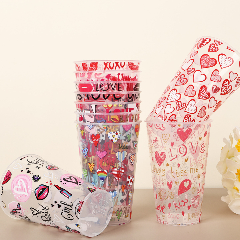 PP medžiagos šventinei vakarienei puodelis, cilindrinė forma, talpa 360 ml, festivalio raštas, prekės ženklas Zeno