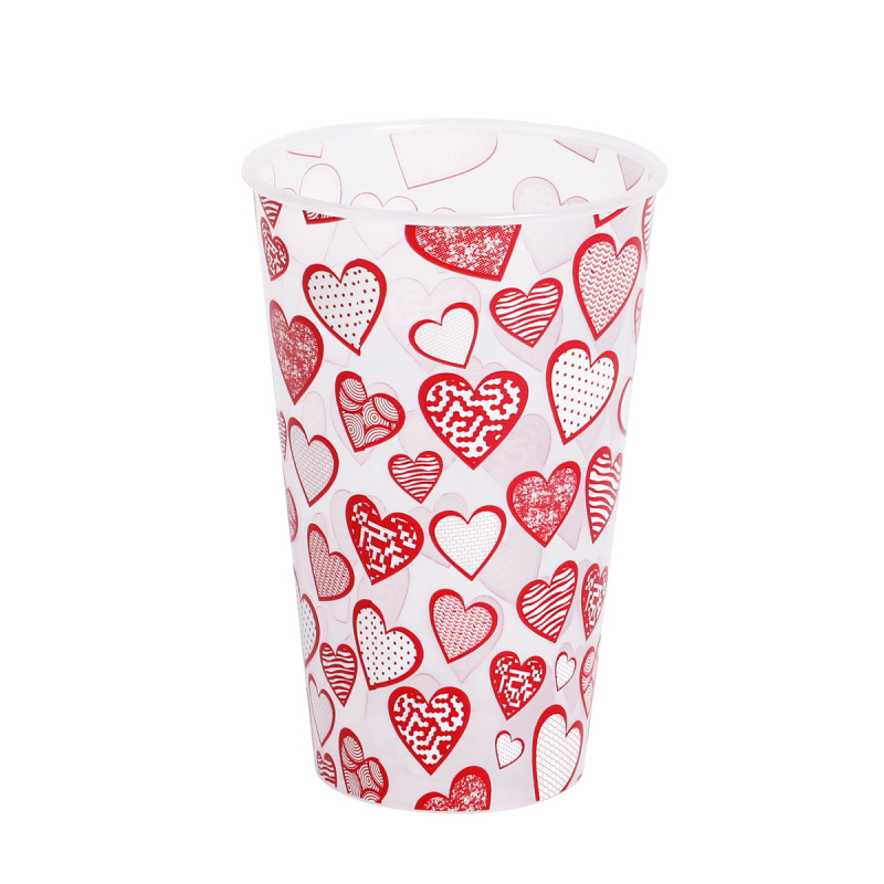 PP medžiagos šventinei vakarienei puodelis, cilindrinė forma, talpa 360 ml, festivalio raštas, prekės ženklas Zeno