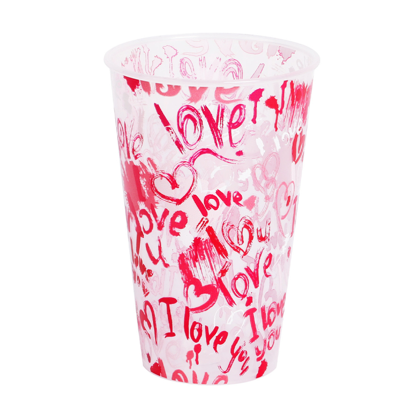 PP medžiagos šventinei vakarienei puodelis, cilindrinė forma, talpa 360 ml, festivalio raštas, prekės ženklas Zeno