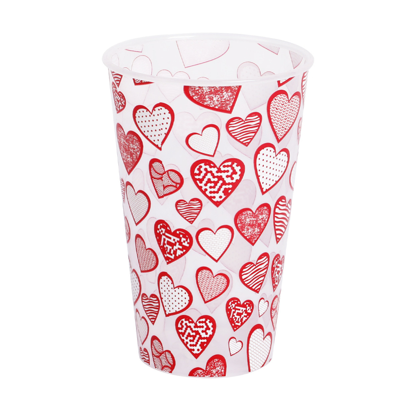 PP medžiagos šventinei vakarienei puodelis, cilindrinė forma, talpa 360 ml, festivalio raštas, prekės ženklas Zeno