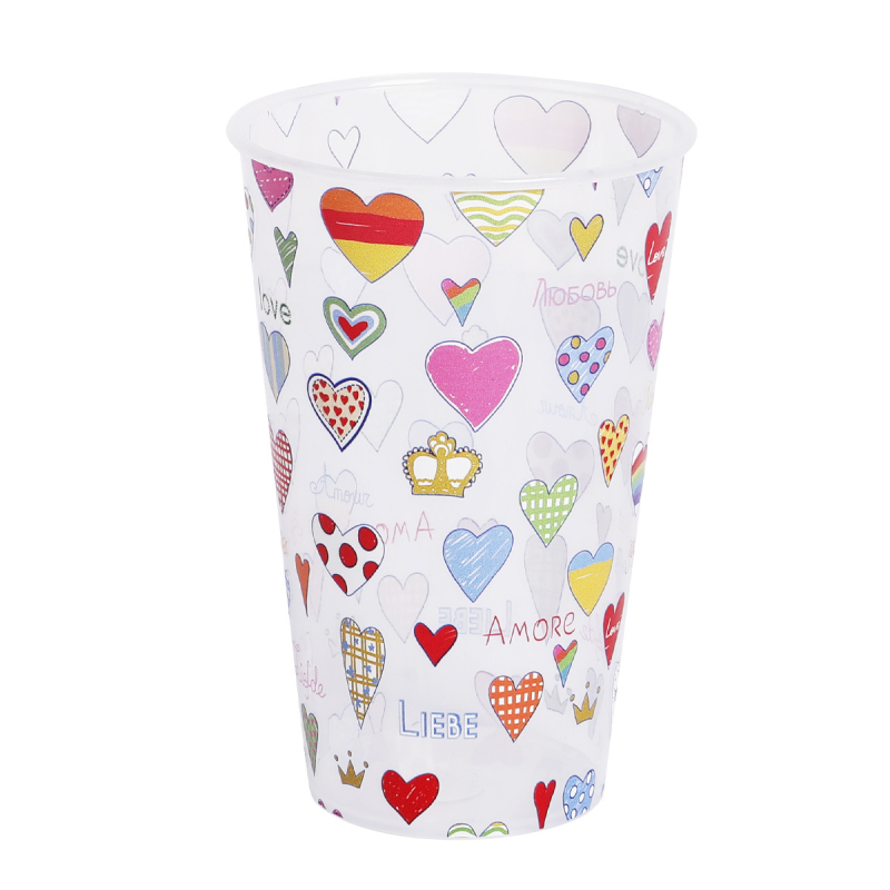 PP medžiagos šventinei vakarienei puodelis, cilindrinė forma, talpa 360 ml, festivalio raštas, prekės ženklas Zeno