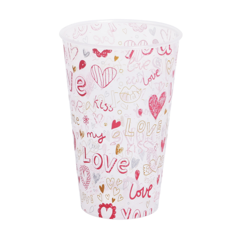 PP medžiagos šventinei vakarienei puodelis, cilindrinė forma, talpa 360 ml, festivalio raštas, prekės ženklas Zeno