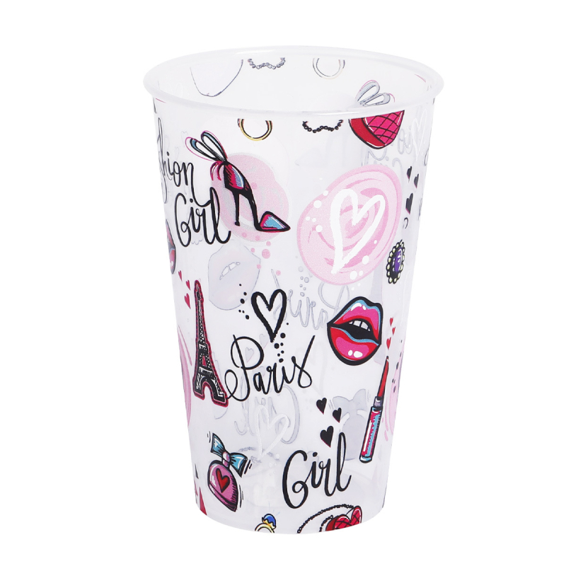 PP medžiagos šventinei vakarienei puodelis, cilindrinė forma, talpa 360 ml, festivalio raštas, prekės ženklas Zeno