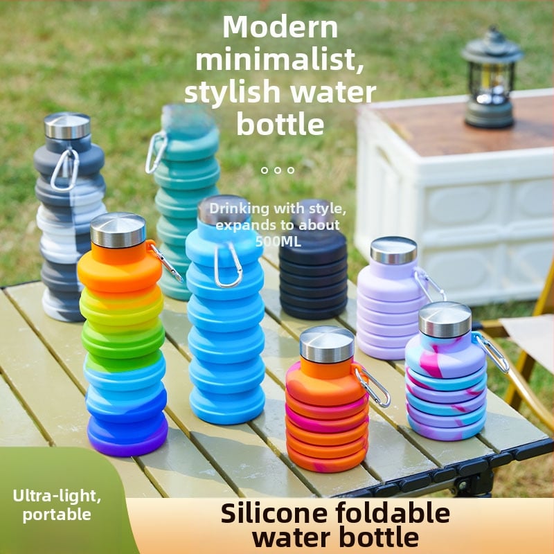 Αναδιπλούμενο ποτήρι νερού από σιλικόνη με αναδιπλούμενο σχεδιασμό, για υπαίθρια αθλήματα και ποδηλασία, ανθεκτικό σε υψηλές θερμοκρασίες