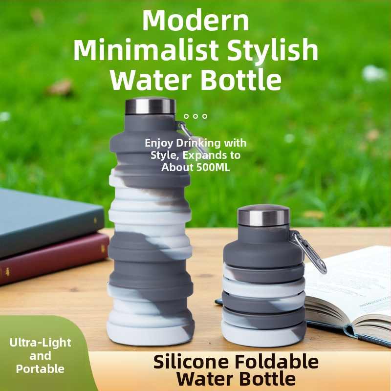 Сгъваема силиконова чаша за вода с прибиращ се дизайн, за спорт на открито и колоездене, устойчива на високи температури