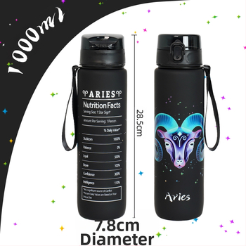 Plastikinė taurelė su konstelacijų raštu, 3D spausdinimas, PC medžiaga, dangtelis vieno paspaudimo, logotipo pritaikymas