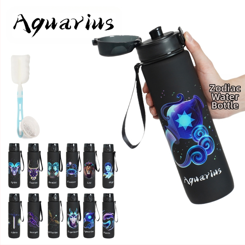 Plastikinė taurelė su konstelacijų raštu, 3D spausdinimas, PC medžiaga, dangtelis vieno paspaudimo, logotipo pritaikymas