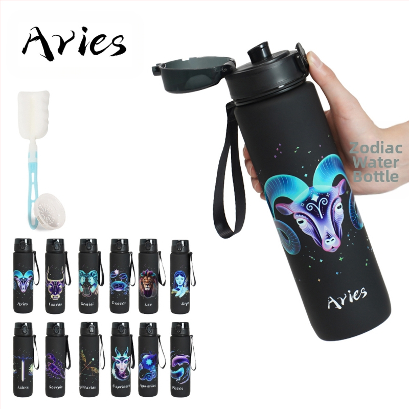 Plastikinė taurelė su konstelacijų raštu, 3D spausdinimas, PC medžiaga, dangtelis vieno paspaudimo, logotipo pritaikymas