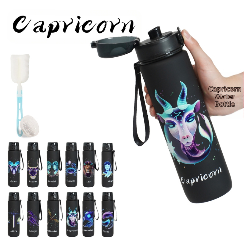 Plastikinė taurelė su konstelacijų raštu, 3D spausdinimas, PC medžiaga, dangtelis vieno paspaudimo, logotipo pritaikymas