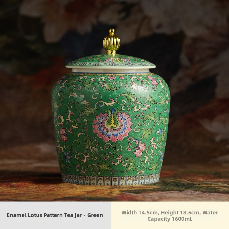 Dvaro stiliaus emalio keraminė arbatos talpykla su emaliniu raštu, naujas Kinijos stilius