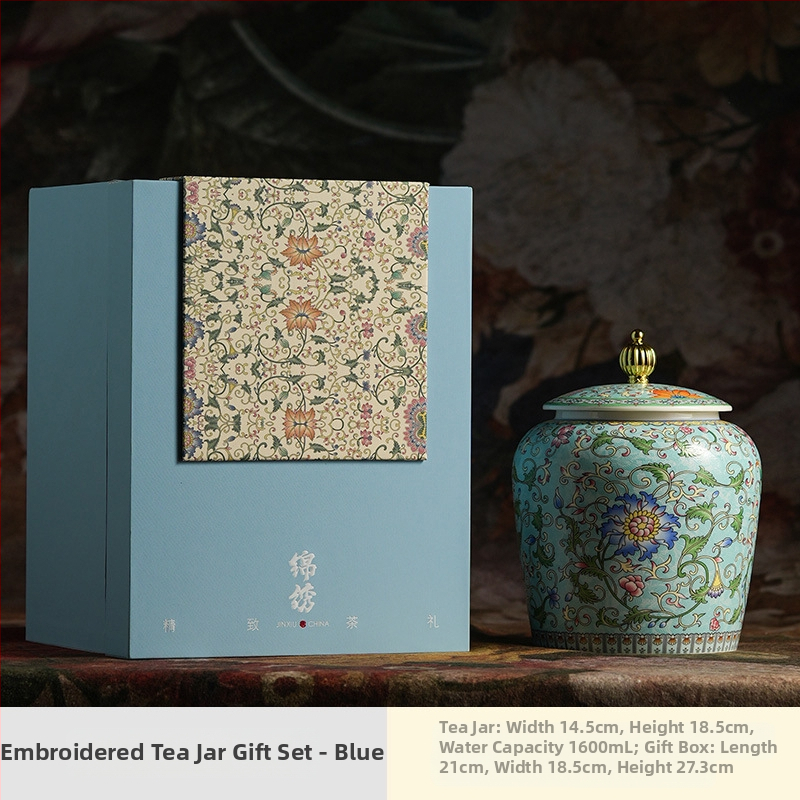 Dvaro stiliaus emalio keraminė arbatos talpykla su emaliniu raštu, naujas Kinijos stilius