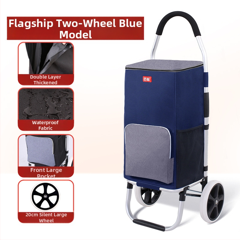 Πτυσσόμενος τετράτροχος καρότσι αγορών, φορητό με χειρολαβή, προσαρμόσιμο για οικιακή χρήση