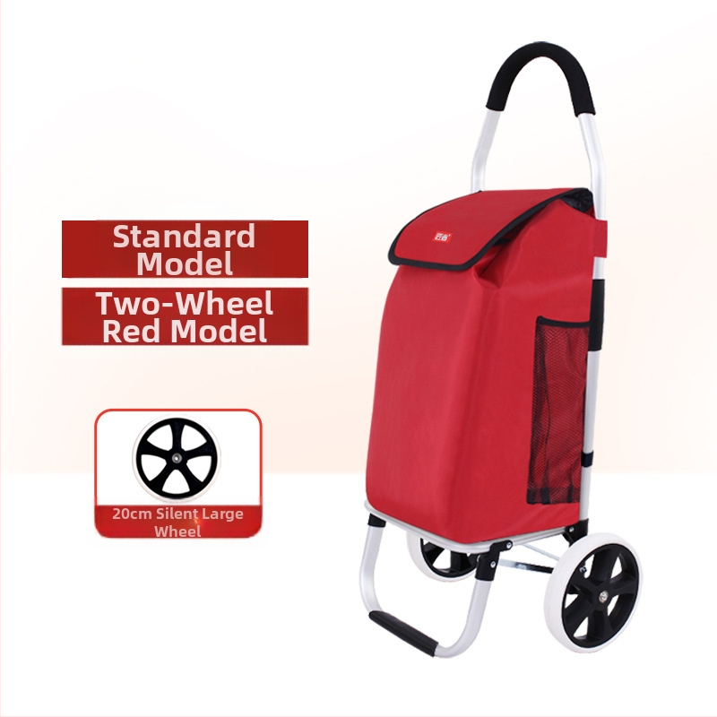 Πτυσσόμενος τετράτροχος καρότσι αγορών, φορητό με χειρολαβή, προσαρμόσιμο για οικιακή χρήση