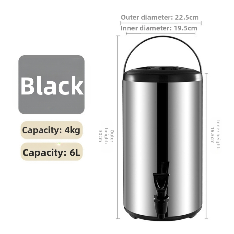 Ανοξείδωτος κουβάς με διπλό στρώμα μόνωσης για τσάι με γάλα, χωρητικότητα 6-12 L, πλήρης αφρός μόνωσης