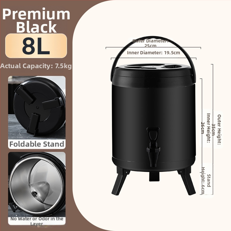 Ανοξείδωτος κουβάς με διπλό στρώμα μόνωσης για τσάι με γάλα, χωρητικότητα 6-12 L, πλήρης αφρός μόνωσης