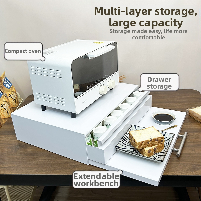 Кухненски издърпващ се лотък за микровълнова печка — платка за плот, телескопичен монтаж, прост и модерен стил (Материал: въглеродна стомана; Модел: платка за чекмедже към микровълнова; Обработка: по чертежи)