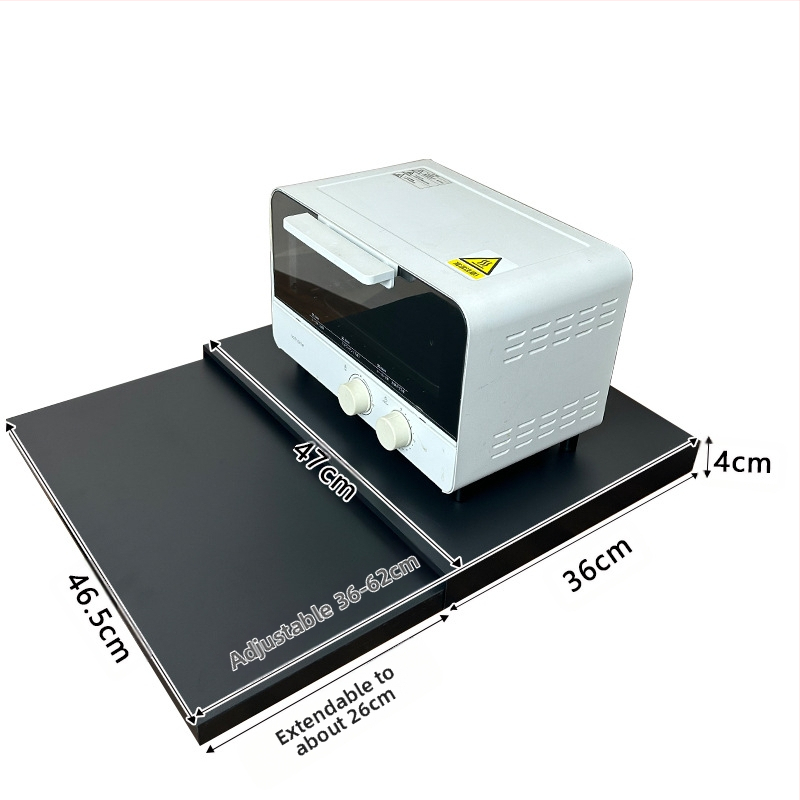 Κουζίνας συρόμενος ράφι για φούρνο μικροκυμάτων με τηλεσκοπικό μηχανισμό — απλός και μοντέρνος σχεδιασμός (Υλικό: χάλυβας άνθρακα; Μοντέλο: πλακέτα ράφι/δοχείο για φούρνο μικροκυμάτων; Επεξεργασία: κατά παραγγελία βάσει σχεδίων)