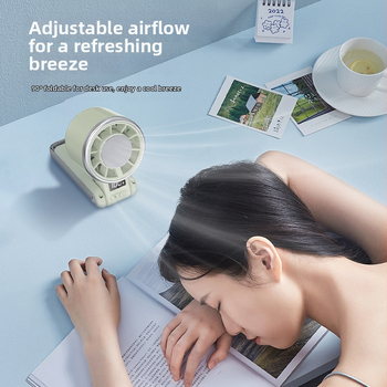 Ανεμιστήρας χειρός με κολάρο λαιμού, USB επαναφορτιζόμενος, μίνι πτυσσόμενος με ψηφιακή οθόνη, κινητήρας χωρίς ψήκτρες, ενσωματωμένη μπαταρία 4000–6000mAh, 6 λεπίδες