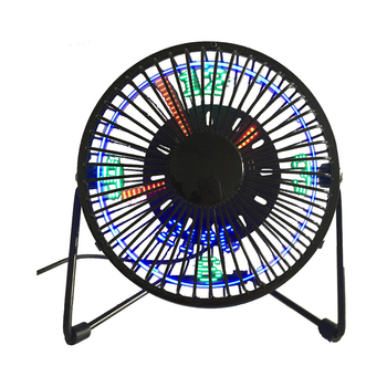 Ανεμιστήρας USB με ρολόι πραγματικού χρόνου και απεικόνιση θερμοκρασίας, LED φωτιζόμενη οθόνη με χαρακτήρες, λειτουργία με κουμπί.