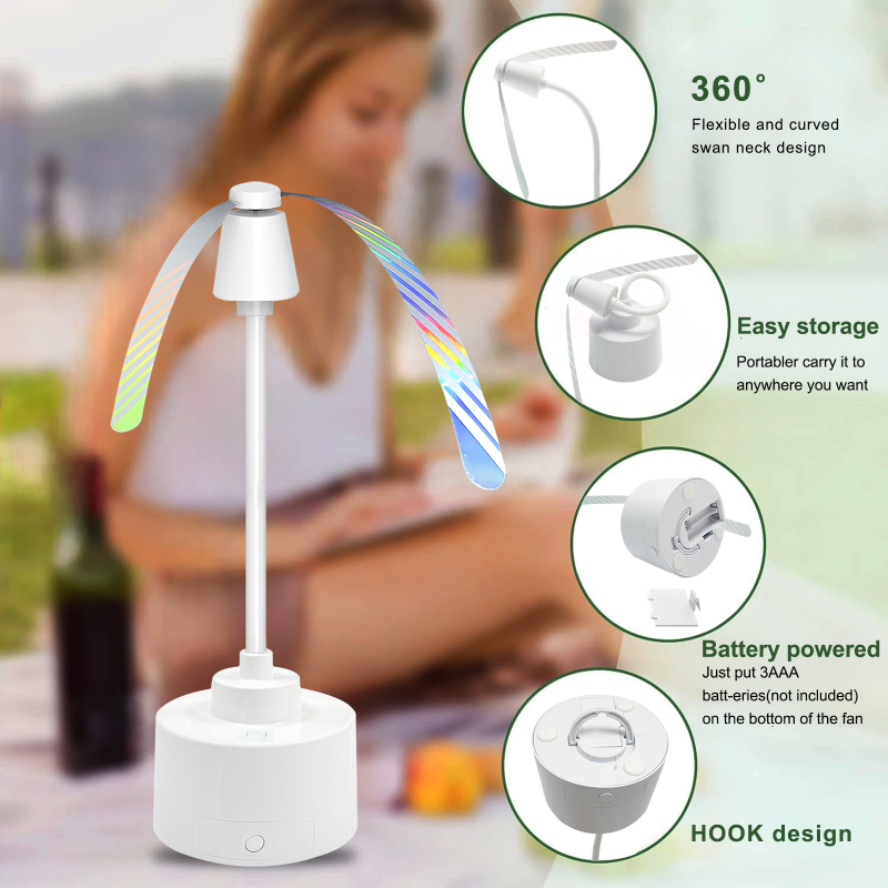 Ventilator repelent de insecte multifuncțional pentru muște, design cilindric, 4,5V, carcasă din plastic, model Routine