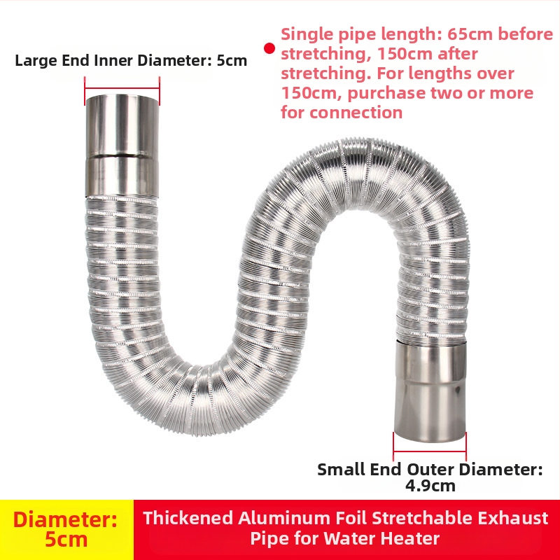 Izlazna cijev za plinski bojler, nehrđajući čelik s aluminijskom folijom, proširujuća fleksibilna cijev, model Y-RSQ-LBDT-60, Conjoranco