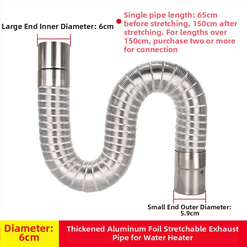 Izlazna cijev za plinski bojler, nehrđajući čelik s aluminijskom folijom, proširujuća fleksibilna cijev, model Y-RSQ-LBDT-60, Conjoranco