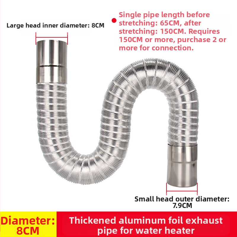 Izlazna cijev za plinski bojler, nehrđajući čelik s aluminijskom folijom, proširujuća fleksibilna cijev, model Y-RSQ-LBDT-60, Conjoranco