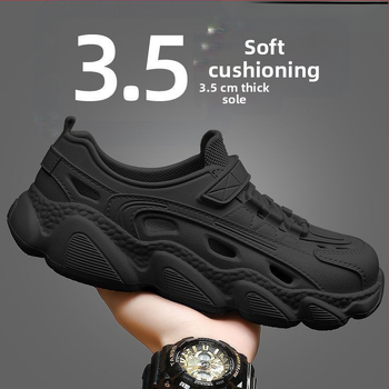 Vyriniai EVA sandalai su stora padu, kvėpuojantys, neslidūs ir su antiodor funkcija, EVA viršus ir padas