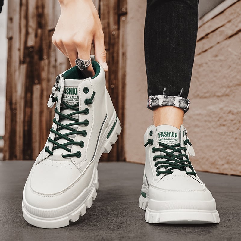 Martin zābaki - Augšējais materiāls: sintētiskā āda; Pamatmateriāls: PVC; Purngalas forma: apaļa; Papēža augstums: plakans; Zābaku augstums: vidējs