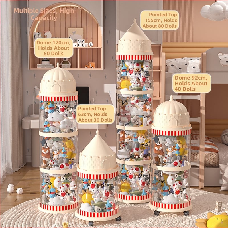 Lėlės laikymo kibiras, plastikinis žaislų organizatorius su kelių lygių dizainu (1-4 lygiai), svetainės laikymui, kūrybinis stilius