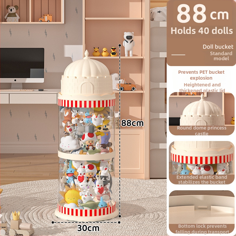 Κάδος αποθήκευσης κούκλων, πλαστικός οργανωτής παιχνιδιών με πολλαπλά επίπεδα (1-4), για αποθήκευση παιχνιδιών στο σαλόνι, δημιουργικό στυλ