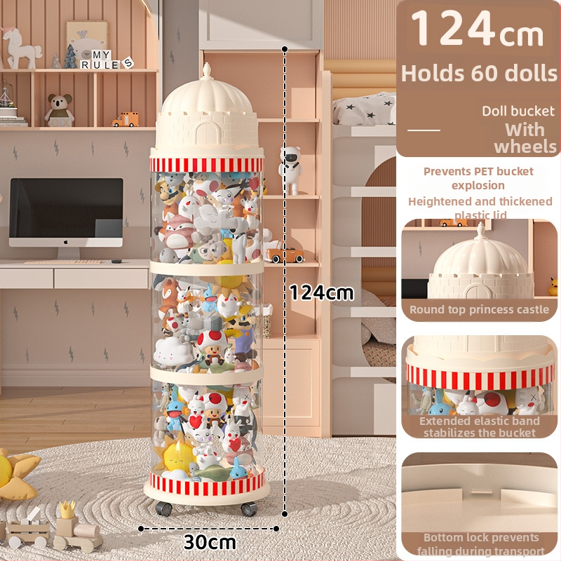 Κάδος αποθήκευσης κούκλων, πλαστικός οργανωτής παιχνιδιών με πολλαπλά επίπεδα (1-4), για αποθήκευση παιχνιδιών στο σαλόνι, δημιουργικό στυλ