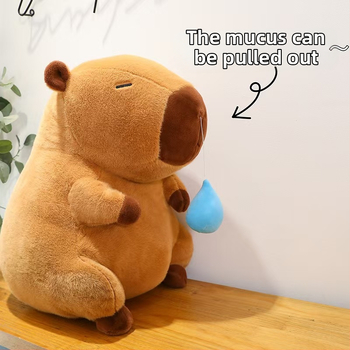 Καπιμπάρα λούτρινο κούκλα - κοντό βελούδινο ύφασμα, γέμσιμο PP βαμβάκι, συσκευασία με δίχτυ, για ηλικίες 7–14