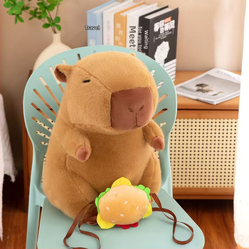 Καπιμπάρα λούτρινο κούκλα - κοντό βελούδινο ύφασμα, γέμσιμο PP βαμβάκι, συσκευασία με δίχτυ, για ηλικίες 7–14