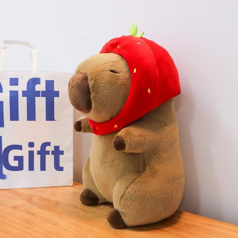 Kapibara plüssbaba - rövid plüss, PP gyapot töltet, hálós zacskós csomagolás, 7–14 éveseknek