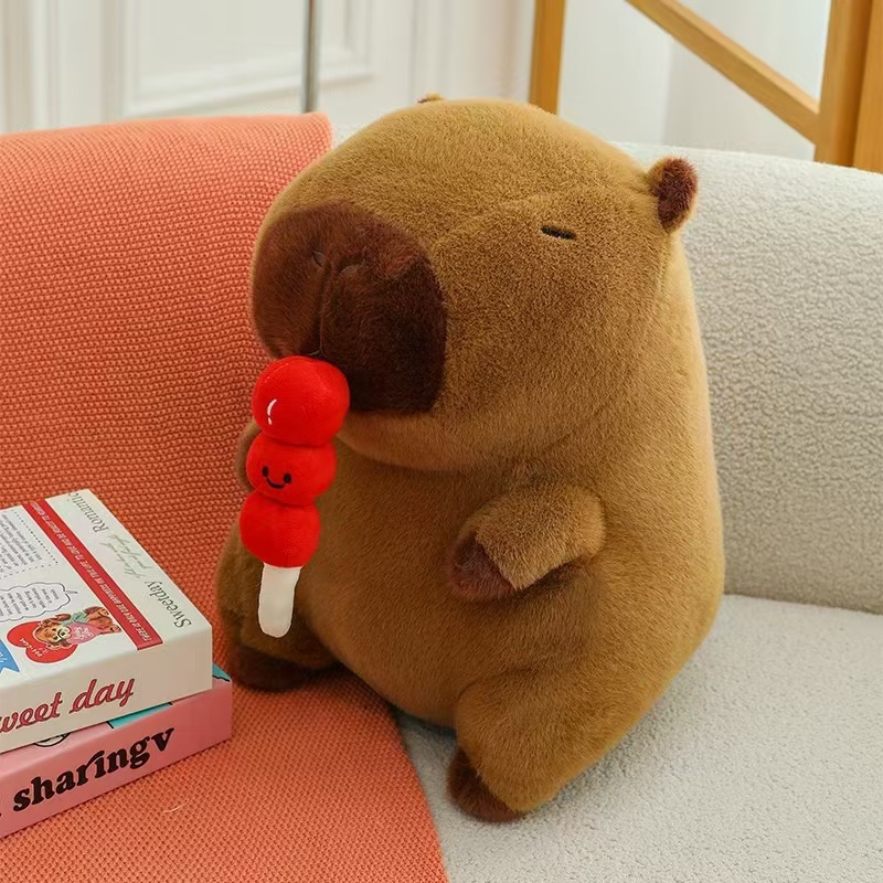 Kapibara plüssbaba - rövid plüss, PP gyapot töltet, hálós zacskós csomagolás, 7–14 éveseknek