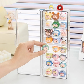 Chiqi επιτραπέζιο διαφανές κουτί προβολής με διαμερίσματα, πολλαπλών επιπέδων, προστασία από σκόνη, 1L