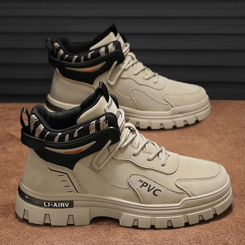 Vyriniai Martin batai - odinė viršutinė dalis, aukštas stiliaus kasdieniams darbo batams, PVC padas, EVA vidpadis, tinklelis viduje