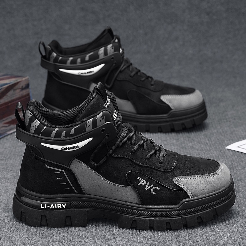 Vyriniai Martin batai - odinė viršutinė dalis, aukštas stiliaus kasdieniams darbo batams, PVC padas, EVA vidpadis, tinklelis viduje