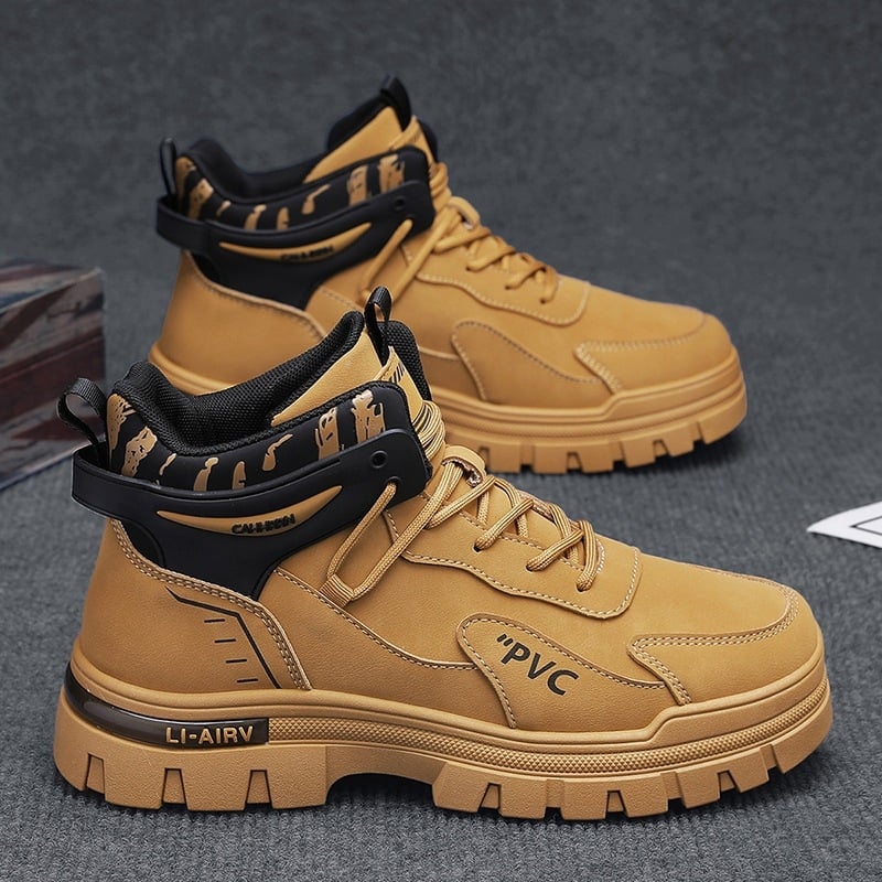 Vyriniai Martin batai - odinė viršutinė dalis, aukštas stiliaus kasdieniams darbo batams, PVC padas, EVA vidpadis, tinklelis viduje