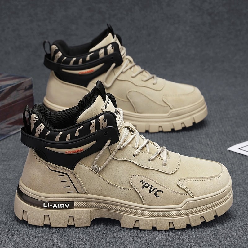 Vyriniai Martin batai - odinė viršutinė dalis, aukštas stiliaus kasdieniams darbo batams, PVC padas, EVA vidpadis, tinklelis viduje