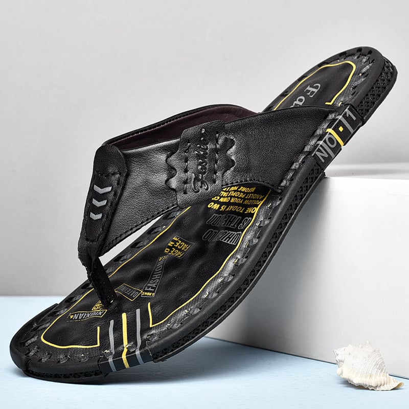 Vyriniai sandalai iš viršutinės karvės odos, atviras pirštas, gumos padas, kvėpuojantys, aukštį didinantys