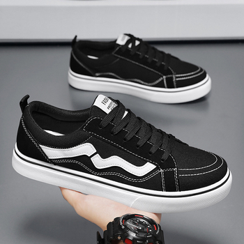 Ανδρικά καμβά παπούτσια για το καλοκαίρι 2024 – στρογγυλή μύτη, καμβά άνω μέρος, σόλα από καουτσούκ, πάτος EVA, χαμηλό ύψος