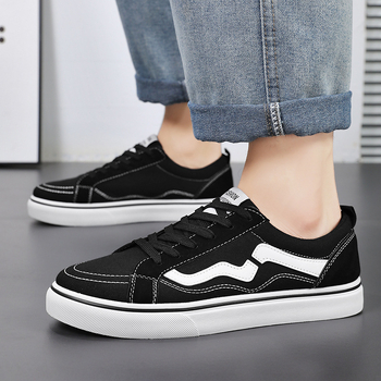 Ανδρικά καμβά παπούτσια για το καλοκαίρι 2024 – στρογγυλή μύτη, καμβά άνω μέρος, σόλα από καουτσούκ, πάτος EVA, χαμηλό ύψος