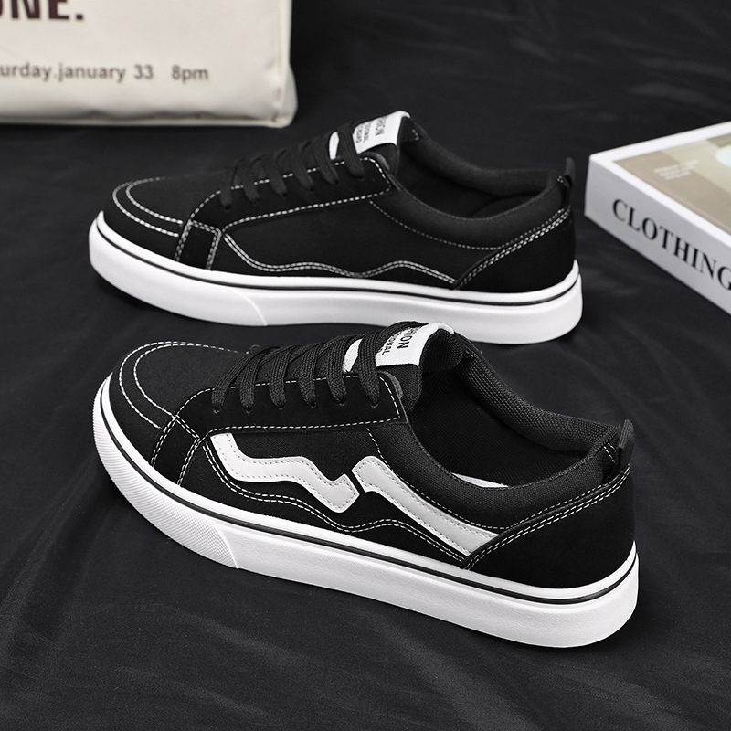 Ανδρικά καμβά παπούτσια για το καλοκαίρι 2024 – στρογγυλή μύτη, καμβά άνω μέρος, σόλα από καουτσούκ, πάτος EVA, χαμηλό ύψος