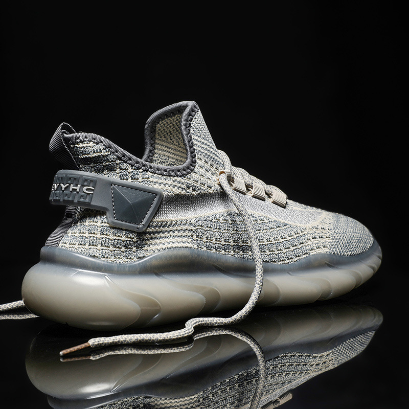 Ανδρικά αθλητικά παπούτσια καθημερινά με επάνω μέρος από δίχτυ, αναπνεύσιμη σόλα PVC, κλείσιμο με κορδόνια, χαμηλός σχεδιασμός