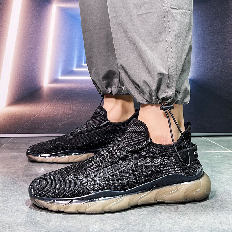 Pantofi sport casual pentru bărbați, partea superioară din plasă, talpă PVC respirabilă, închidere cu șireturi, design cu talpă joasă