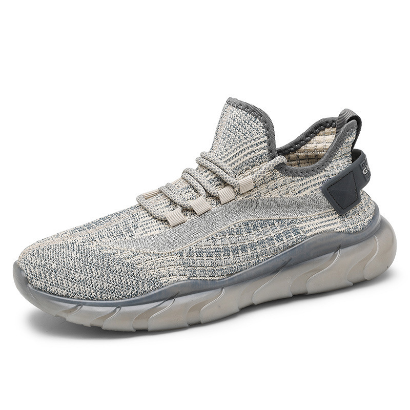 Pantofi sport casual pentru bărbați, partea superioară din plasă, talpă PVC respirabilă, închidere cu șireturi, design cu talpă joasă